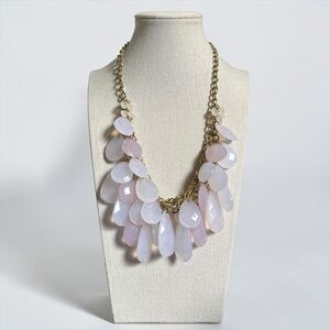 🍭5 for $20🍭 Charming Charlie Gold Tone Opalescent Teardrop Statement Necklace CC